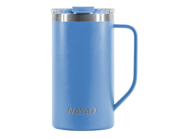 TARRO TÉRMICO DOBLE PARED ACERO INOX. 20 OZ. NAYAD METRO TALL A2778 AZUL (Acero Inoxidable / Tritan)