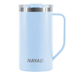 TARRO TÉRMICO DOBLE PARED ACERO INOX. 20 OZ. NAYAD METRO TALL A2778 AZUL CLARO (ACERO INOXIDABLE / TRITAN / A2778.10 /  ARTICULOS PROMOCIONALES)