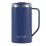 TARRO TÉRMICO DOBLE PARED ACERO INOX. 20 OZ. NAYAD METRO TALL A2778 AZUL MARINO (ACERO INOXIDABLE / TRITAN / A2778.11 /  ARTICULOS PROMOCIONALES)