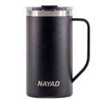 TARRO TÉRMICO DOBLE PARED ACERO INOX. 20 OZ. NAYAD METRO TALL A2778 NEGRO (ACERO INOXIDABLE / TRITAN / A2778.02 /  ARTICULOS PROMOCIONALES)