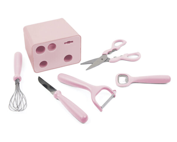 KIT DE COCINA CUTTERS A2786 ROSA (Plástico PP / Metal) - Imagen 2