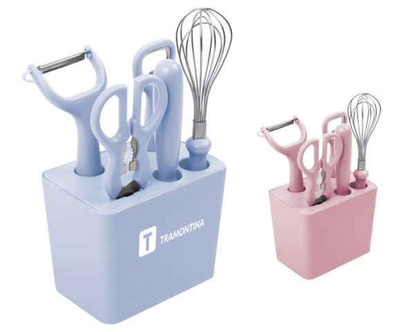 KIT DE COCINA CUTTERS A2786 ROSA (Plástico PP / Metal) - Imagen 3