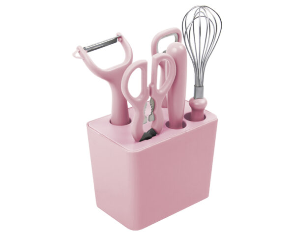 KIT DE COCINA CUTTERS A2786 ROSA (Plástico PP / Metal)