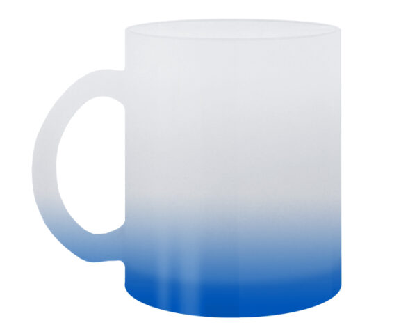 TAZA DE VIDRIO SATINADA SUBLIMACIÓN RAINBOW A2798 AZUL CLARO (Vidrio)