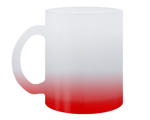 TAZA DE VIDRIO SATINADA SUBLIMACIÓN RAINBOW A2798 ROJO (Vidrio)