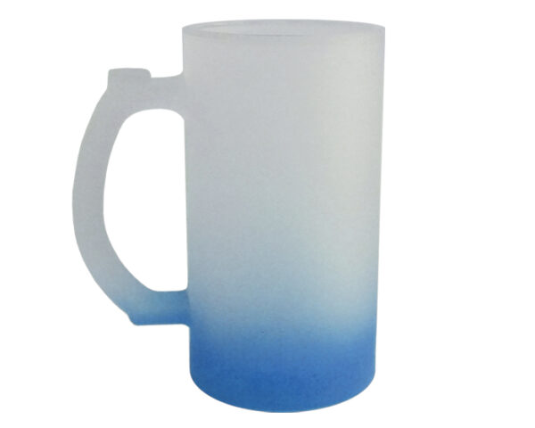 TARRO CERVECERO SATINADO BICOLOR DE SUBLIMACIÓN 16 OZ CHELADO A2799 AZUL CLARO (Vidrio)