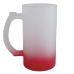 TARRO CERVECERO SATINADO BICOLOR DE SUBLIMACIÓN 16 OZ CHELADO A2799 ROJO (VIDRIO / A2799.04 /  ARTICULOS PROMOCIONALES)
