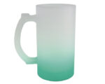 TARRO CERVECERO SATINADO BICOLOR DE SUBLIMACIÓN 16 OZ CHELADO A2799 VERDE (VIDRIO / A2799.06 /  ARTICULOS PROMOCIONALES)