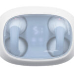 AUDÍFONOS BLUETOOTH MANOS LIBRES CON ESTUCHE DE CARGA Y PANTALLA LED DIGIMON A2825 AZUL CLARO (PLÁSTICO ABS / A2825.10 /  ARTICULOS PROMOCIONALES)