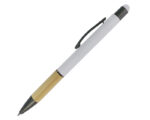 BOLÍGRAFO DE ALUMINIO CON BAMBÚ ELEBAM A2921 BLANCO (ALUMINIO, BAMBÚ Y CLIP DE METAL / A2921.01 /  ARTICULOS PROMOCIONALES)