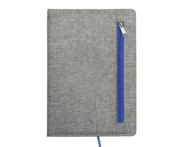 LIBRETA CON CIERRE ZIPPER A2922 AZUL (Poliéster y papel)