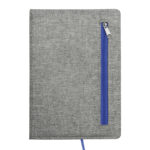 LIBRETA CON CIERRE ZIPPER A2922 AZUL (POLIÉSTER Y PAPEL / A2922.09 /  ARTICULOS PROMOCIONALES)