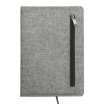 LIBRETA CON CIERRE ZIPPER A2922 NEGRO (POLIÉSTER Y PAPEL / A2922.02 /  ARTICULOS PROMOCIONALES)