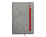 LIBRETA CON CIERRE ZIPPER A2922 ROJO (POLIÉSTER Y PAPEL / A2922.04 /  ARTICULOS PROMOCIONALES)