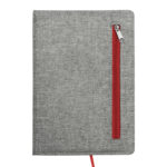 LIBRETA CON CIERRE ZIPPER A2922 ROJO (POLIÉSTER Y PAPEL / A2922.04 /  ARTICULOS PROMOCIONALES)