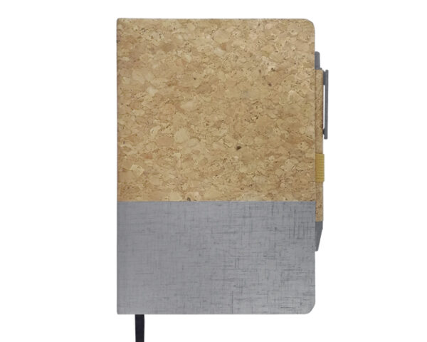 LIBRETA ECOLÓGICA ALCORNOQUE A2923 GRIS (Corcho, algodón y papel / Bolígrafo: corcho y fibra de trigo.)