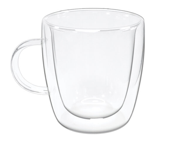 TAZA DE VIDRIO DE DOBLE PARED A2924 ZAZIL TRANSPARENTE (Vidrio Borosilicato)