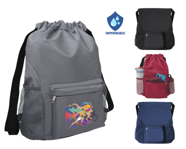 MORRAL BACKPACK IMPERMEABLE AVENTURE A2926 VINO (Poliéster) - Imagen 3