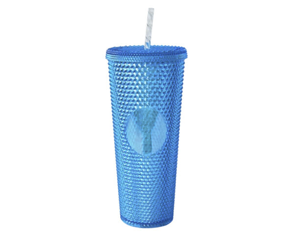 VASO DE PLÁSTICO DOBLE PARED TEXTURIZADO COCONUT A2927 AZUL (Plástico AS)