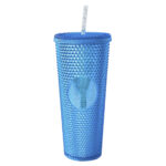 VASO DE PLÁSTICO DOBLE PARED TEXTURIZADO COCONUT A2927 AZUL (PLÁSTICO AS / A2927.09 /  ARTICULOS PROMOCIONALES)