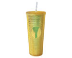 VASO DE PLÁSTICO DOBLE PARED TEXTURIZADO COCONUT A2927 ORO (PLÁSTICO AS / A2927.18 /  ARTICULOS PROMOCIONALES)