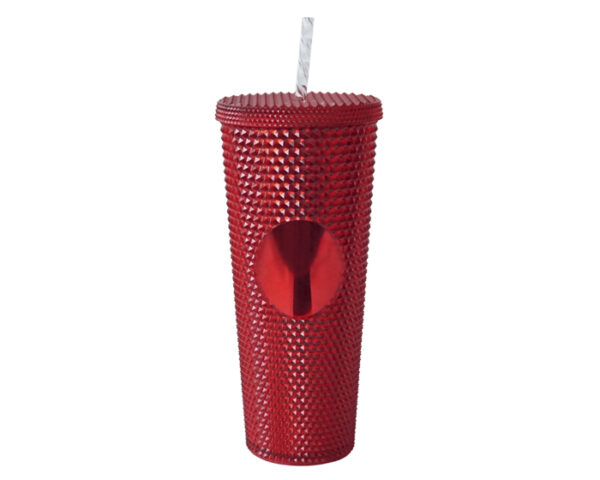 VASO DE PLÁSTICO DOBLE PARED TEXTURIZADO COCONUT A2927 ROJO (Plástico AS)