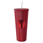 VASO DE PLÁSTICO DOBLE PARED TEXTURIZADO COCONUT A2927 ROJO (PLÁSTICO AS / A2927.04 /  ARTICULOS PROMOCIONALES)