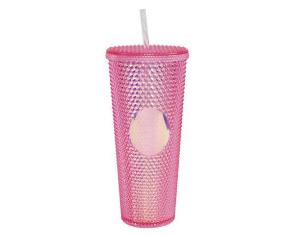 VASO DE PLÁSTICO DOBLE PARED TEXTURIZADO COCONUT A2927 ROSA (Plástico)