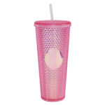 VASO DE PLÁSTICO DOBLE PARED TEXTURIZADO COCONUT A2927 ROSA (PLÁSTICO AS / A2927.05 /  ARTICULOS PROMOCIONALES)