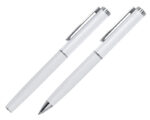 SET DE BOLÍGRAFOS DE METAL MOZART A2941 BLANCO (BOLÍGRAFO: ALUMINIO // ESTUCHE: CARTÓN / A2941.01 /  ARTICULOS PROMOCIONALES)