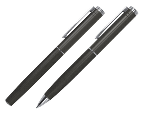 SET DE BOLÍGRAFOS DE METAL MOZART A2941 NEGRO (Bolígrafo: Aluminio // Estuche: Cartón)