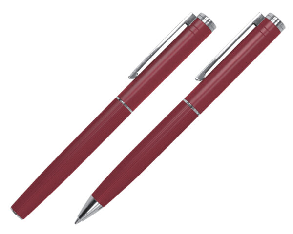 SET DE BOLÍGRAFOS DE METAL MOZART A2941 ROJO (Bolígrafo: Aluminio // Estuche: Cartón)