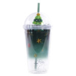 VASO DE PLÁSTICO DOBLE PARED PINE A2966 VERDE (PLÁSTICO PS / A2966.06 /  ARTICULOS PROMOCIONALES)