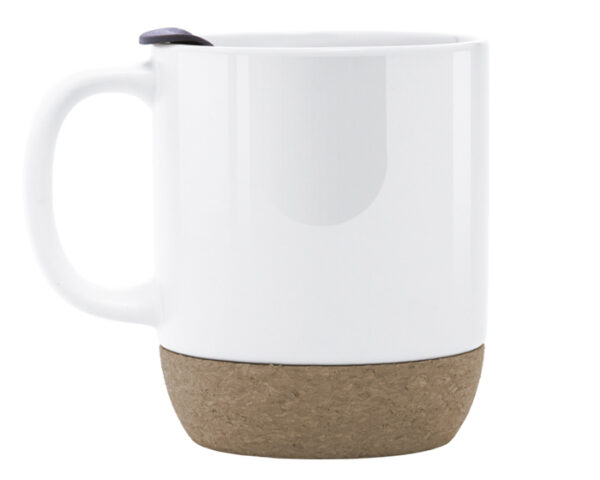 TARRO DE SUBLIMACIÓN 13 OZ CHIC A2973 BLANCO (Cerámica / Base: Corcho / Tapa: Plástico)