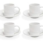 JUEGO DE TAZAS 3 OZ CON PLATO DE SUBLIMACIÓN MEETING A2974 BLANCO (CERÁMICA / A2974.01 /  ARTICULOS PROMOCIONALES)