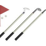 SET DE BOLÍGRAFOS DE METAL PALOS DE GOLF A2977 NEGRO (BOÍGRAFOS: ALUMINIO // ESTUCHE: CARTÓN / A2977.02 /  ARTICULOS PROMOCIONALES)