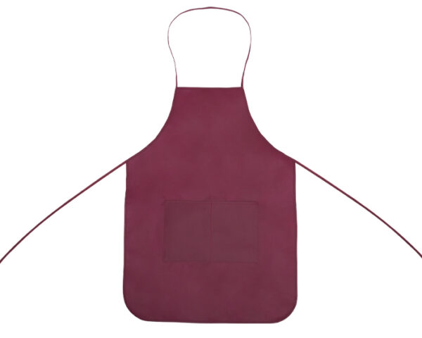 MANDIL DE NON WOVEN CON BOLSA FRONTAL OROPEZA A2979 VINO (Plástico AS / Acero Inoxidable)