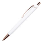 BOLIGRAFO DE ALUMINIO ACABADO EN ORO ROSA ARIANA A2984 BLANCO (ALUMINIO / A2984.01 /  ARTICULOS PROMOCIONALES)