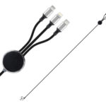 CABLE CONECTOR DE CARGA USB RAYO A2997 NEGRO (PLÁSTICO ABS / A2997.02 /  ARTICULOS PROMOCIONALES)