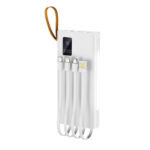 BATERÍA PORTÁTIL 4 EN 1 DE CARGA RÁPIDA CON LUZ CAP. 10000 MAH ELIOT A3002 BLANCO (PLÁSTICO ABS / A3002.01 /  ARTICULOS PROMOCIONALES)