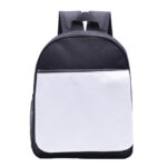 MINI MOCHILA CON SOLAPA PARA SUBLIMACIÓN JUSTIN A3011 NEGRO (POLIÉSTER / A3011.02 /  ARTICULOS PROMOCIONALES)