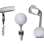 SET DE ACCESORIOS PARA VINO DE GOLF GOLFITO A3014 NEGRO (ACCESORIOS: ALEACIÓN DE ZINC / PLÁSTICO // ESTUCHE: CARTÓN / A3014.02 /  ARTICULOS PROMOCIONALES)