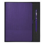 SET DE LIBRETA CON BOLIGRAFO NERUDA A3018 MORADO (LIBRETA: TERMO PU / BOLÍGRAFO: ALUMINIO / A3018.29 /  ARTICULOS PROMOCIONALES)