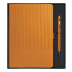 SET DE LIBRETA CON BOLIGRAFO NERUDA A3018 NARANJA (LIBRETA: TERMO PU / BOLÍGRAFO: ALUMINIO / A3018.03 /  ARTICULOS PROMOCIONALES)