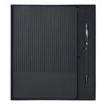 SET DE LIBRETA CON BOLIGRAFO NERUDA A3018 NEGRO (LIBRETA: TERMO PU / BOLÍGRAFO: ALUMINIO / A3018.02 /  ARTICULOS PROMOCIONALES)