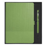 SET DE LIBRETA CON BOLIGRAFO NERUDA A3018 VERDE CLARO (LIBRETA: TERMO PU / BOLÍGRAFO: ALUMINIO / A3018.08 /  ARTICULOS PROMOCIONALES)