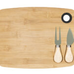 TABLA DE QUESOS CON ARILLO CHEDDAR A3023 UNICO (BAMBÚ / ACERO INOXIDABLE / A3023.28 /  ARTICULOS PROMOCIONALES)