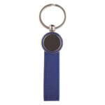 LLAVERO CON CORREA Y PLACA DEXTER A3031 AZUL (TERMO PU / ACERO INOXIDABLE / A3031.09 /  ARTICULOS PROMOCIONALES)