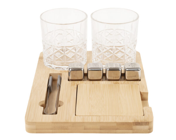 SET PARA WHISKY DE BAMBÚ, VIDRIO Y ACERO INOXIDABLE CHICAGO A3033 ÚNICO (Plástico)