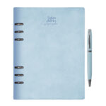AGENDARIO ORGANIZADOR CON ARILLOS HILTON A3045 AZUL CLARO (CARPETA: PU // BOLÍGRAFO: ALUMINIO / A3045.10 /  ARTICULOS PROMOCIONALES)